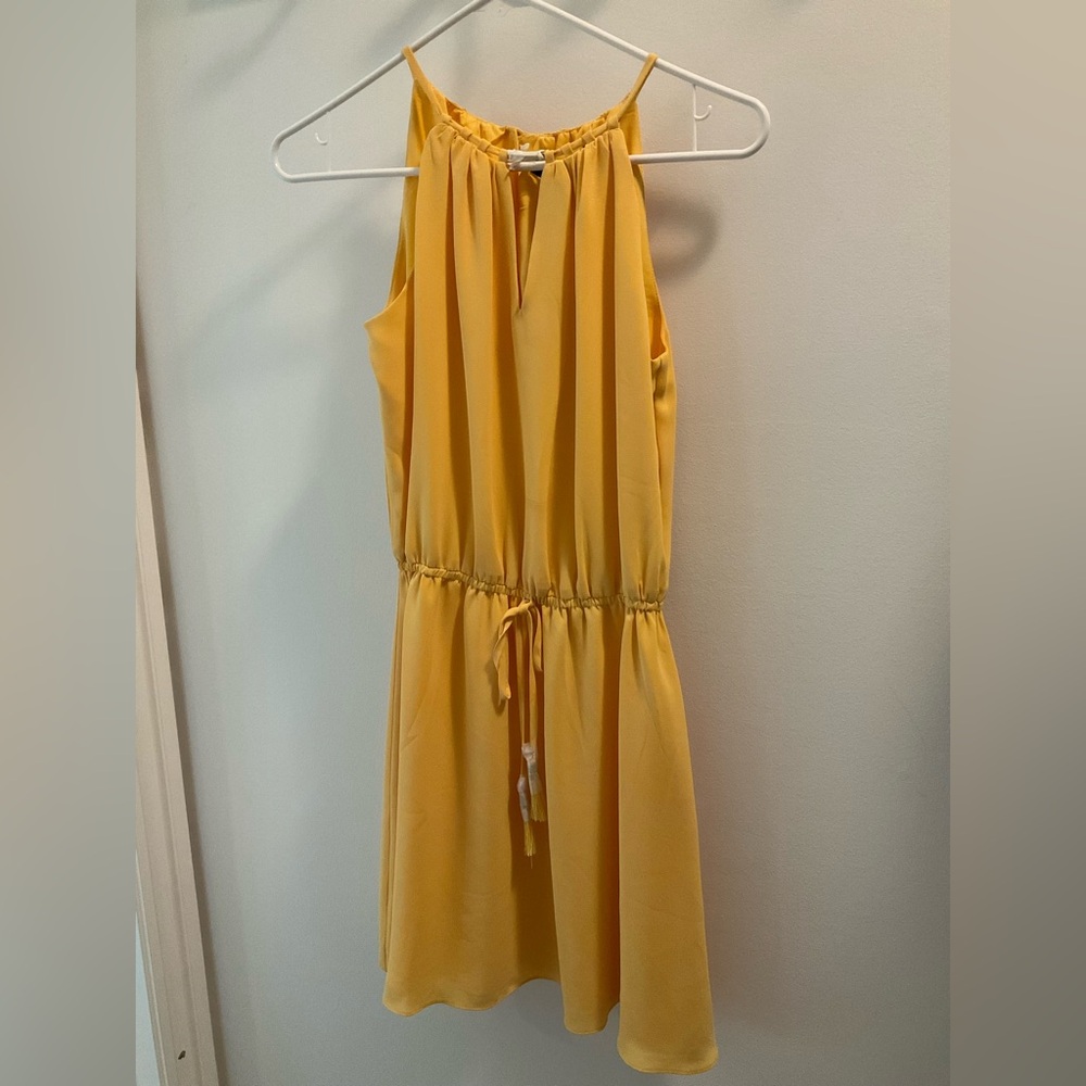 White House Black Market Yellow Mini Dress